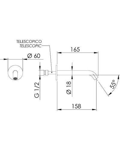 Излив для смесителя Remer X-Style 91XNP Никель брашированный