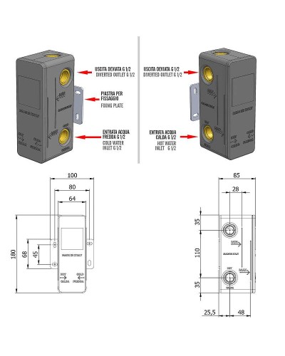 Скрытая часть для смесителя Remer RRBOX92 G 1/2