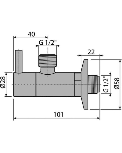 Запорный вентиль Alcaplast ARV003 угловой Хром