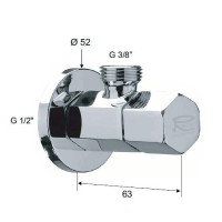 Запорный вентиль Remer 128E1238 Хром