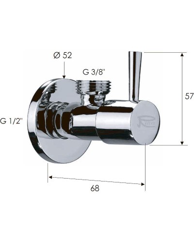 Запорный вентиль Remer 128L1238 Хром