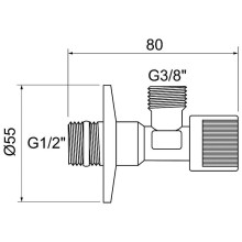 Запорный вентиль Remer 128R1238 Хром
