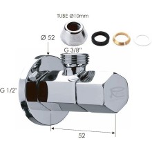 Запорный вентиль Remer 128E1210 Хром