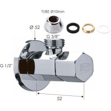 Запорный вентиль Remer 128E1210 Хром