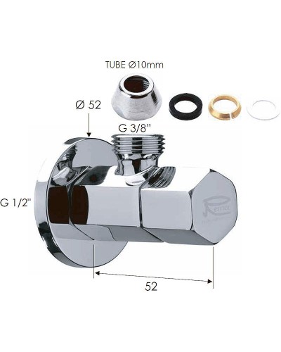 Запорный вентиль Remer 128E1210 Хром