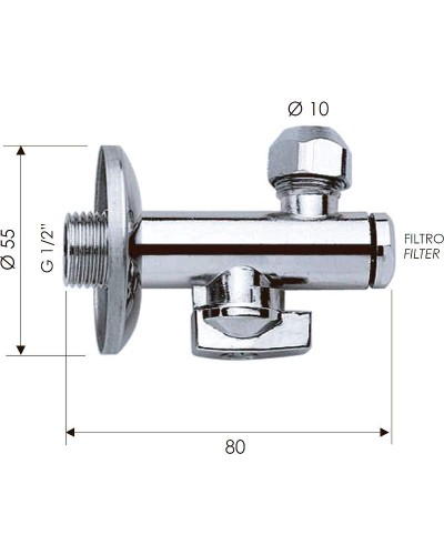 Запорный вентиль Remer 1231210 Хром