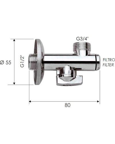 Запорный вентиль Remer 1231234 Хром