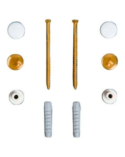 Комплект вертикальных крепежей  для унитаза/биде с заглушками цвета золото Simas F90oro