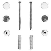 Комплект вертикальных крепежей для унитаза/биде с колпачками цвета хром и белый Simas F90cr/bi