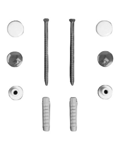 Комплект вертикальных крепежей для унитаза/биде с колпачками цвета хром и белый Simas F90cr/bi