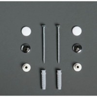 Комплект вертикальных крепежей для унитаза/биде с колпачками цвета хром и белый Simas F90cr/bi