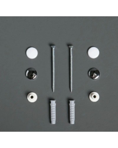 Комплект вертикальных крепежей для унитаза/биде с колпачками цвета хром и белый Simas F90cr/bi