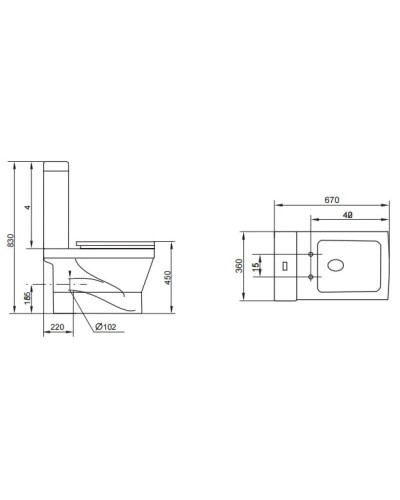Бачок с двойным сливом 3/6л Cezares Prati-A CZR-233A
