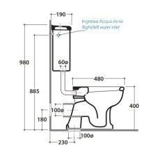 Низкая труба Globo Paestum с механизмом слива Geberit BA009br