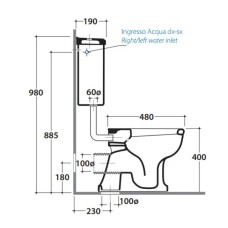 Низкая труба Globo Paestum с механизмом слива Geberit BA009br