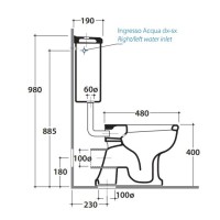 Низкая труба Globo Paestum с механизмом слива Geberit BA008oro