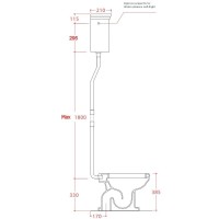 Механизм слива с высокой трубой бронза Artceram Hermitage HEA006 72