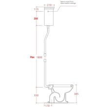 Механизм слива с высокой трубой бронза Artceram Hermitage HEA006 72