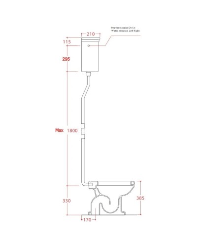 Механизм слива с высокой трубой бронза Artceram Hermitage HEA006 72