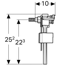Впускной клапан 3/8" и 1/2" подвод воды сбоку, тип 333 Geberit 136.730.00.3