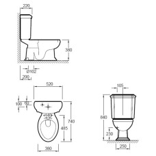 Крышка сливного бачка E1712 Jacob Delafon Portrait E1718-00