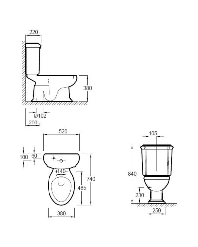 Крышка сливного бачка E1712 Jacob Delafon Portrait E1718-00
