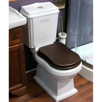 Сидение деревянное орех с механизмом Soft Close петли золото Cezares Laredo CZR-165W-S-G