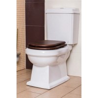 Сидение деревянное орех с механизмом Soft Close петли золото Cezares Laredo CZR-165W-S-G