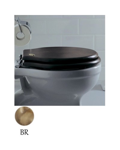 Сиденье для унитаза с микролифтом орех/бронза Simas Londra LO009Snoce/br