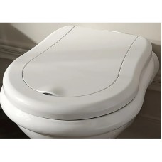 Сиденье для унитаза с микролифтом белый/хром Kerasan Retro New 108901bi/cr