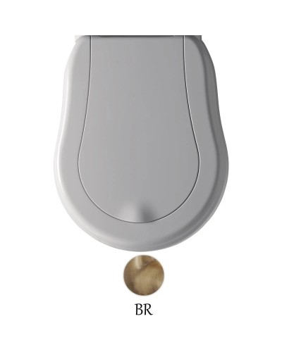 Сиденье для унитаза с микролифтом белый/бронза Kerasan Retro New 108401