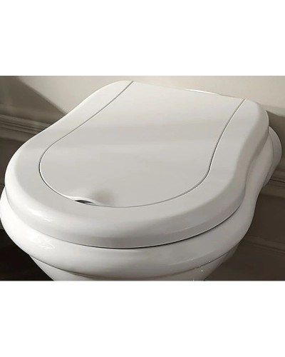 Сиденье для унитаза с микролифтом белый/бронза Kerasan Retro New 108401