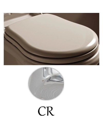 Сиденье для унитаза с микролифтом белый/хром Kerasan Retro 108801