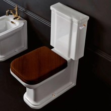 Сиденье для унитаза с микролифтом орех/золото Kerasan Waldorf 418740noce/oro