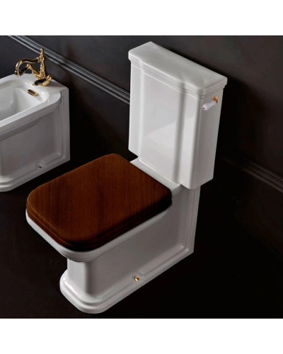 Сиденье для унитаза с микролифтом орех/золото Kerasan Waldorf 418740noce/oro