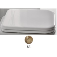 Сиденье для унитаза с микролифтом белый/бронза Kerasan Waldorf 418601bi/br
