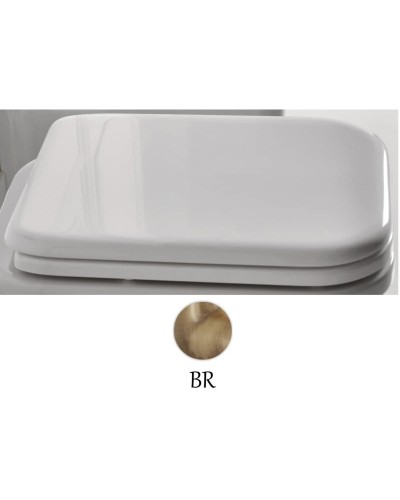 Сиденье для унитаза с микролифтом белый/бронза Kerasan Waldorf 418601bi/br