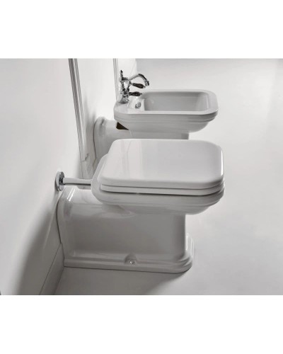 Сиденье для унитаза с микролифтом белый/хром Kerasan Waldorf 418801bi/cr