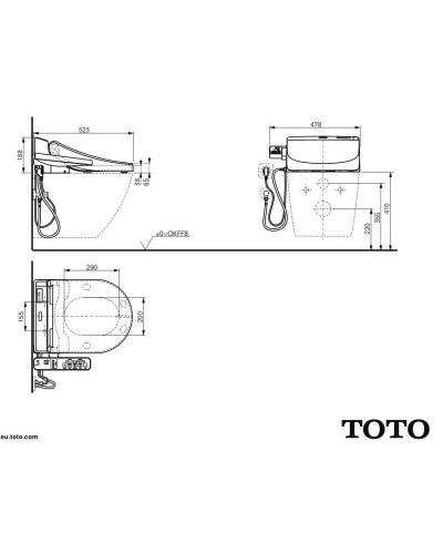 Сиденье для унитаза Toto WASHLET™ EK 2.0 MH/NC TCF6632G#NW1