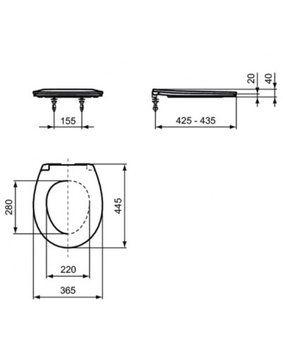 Сиденье для унитаза с микролифтом Ideal Standard Eurovit E131801