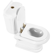 Сидение белое с механизмом Soft Close петли бронза Cezares King Palace CZR-T-163-M-S-Br