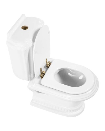 Сидение белое с механизмом Soft Close петли бронза Cezares King Palace CZR-T-163-M-S-Br