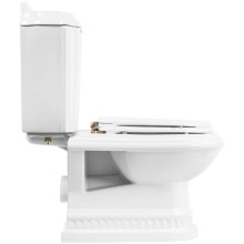 Сидение белое с механизмом Soft Close петли бронза Cezares King Palace CZR-T-163-M-S-Br