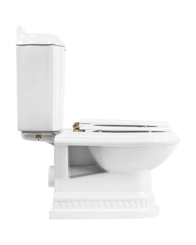 Сидение белое с механизмом Soft Close петли бронза Cezares King Palace CZR-T-163-M-S-Br