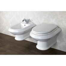 Сидение белое с механизмом Soft Close петли золото Cezares King Palace CZR-T-163-M-S-G