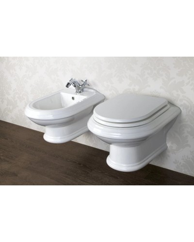 Сидение белое с механизмом Soft Close петли золото Cezares King Palace CZR-T-163-M-S-G