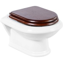 Сидение деревянное орех с механизмом Soft Close петли бронза Cezares King Palace CZR-T-163-W-S-BR