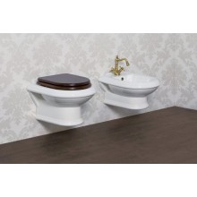 Сидение деревянное орех с механизмом Soft Close петли бронза Cezares King Palace CZR-T-163-W-S-BR