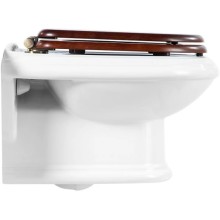 Сидение деревянное орех с механизмом Soft Close петли бронза Cezares King Palace CZR-T-163-W-S-BR