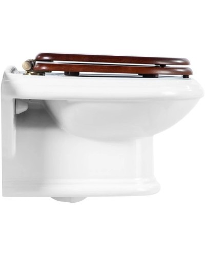 Сидение деревянное орех с механизмом Soft Close петли бронза Cezares King Palace CZR-T-163-W-S-BR